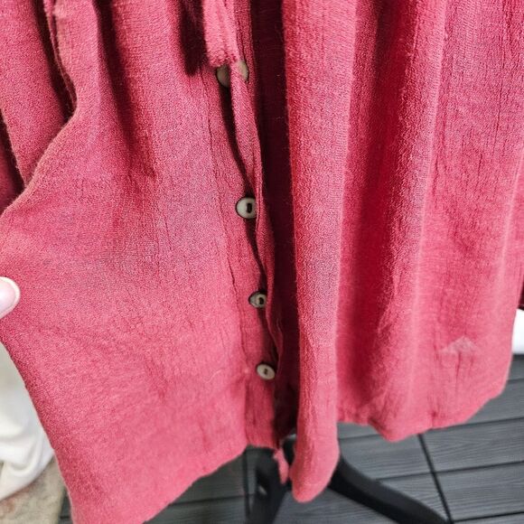 Peach Love California Red Bohemian Surplice Mini Dress Size Small - Picture 5 of 12